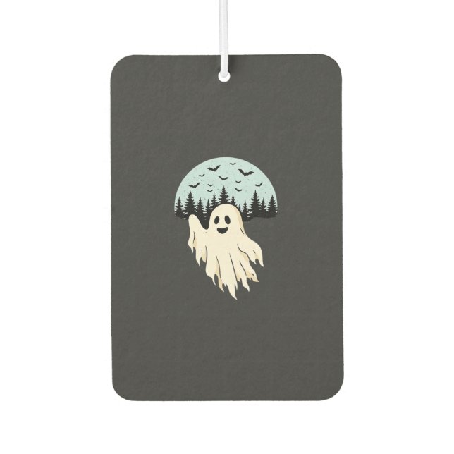Halloween-Geist-Mond-Wald-Design_1 Autolufterfrischer (Vorderseite)