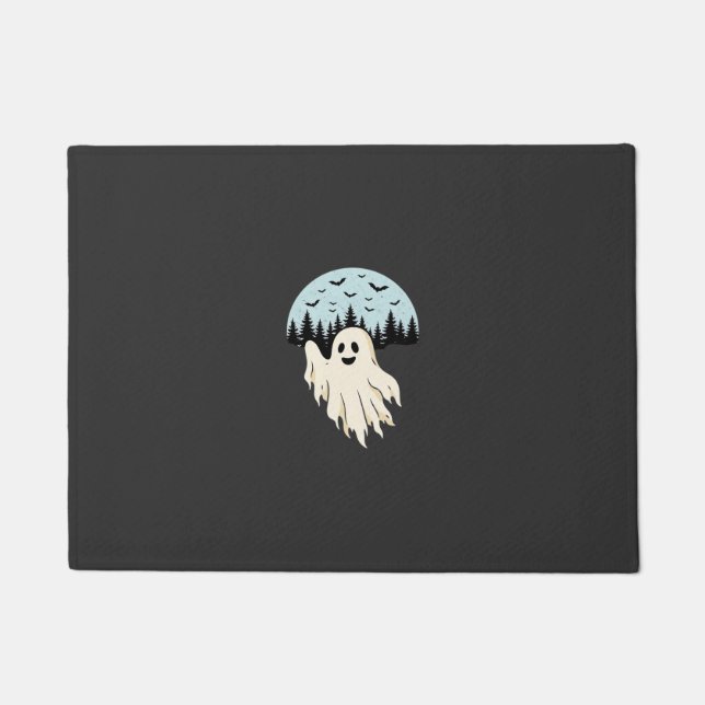 Halloween-Geist-Mond-Wald-Design_1 Fußmatte (Vorderseite)