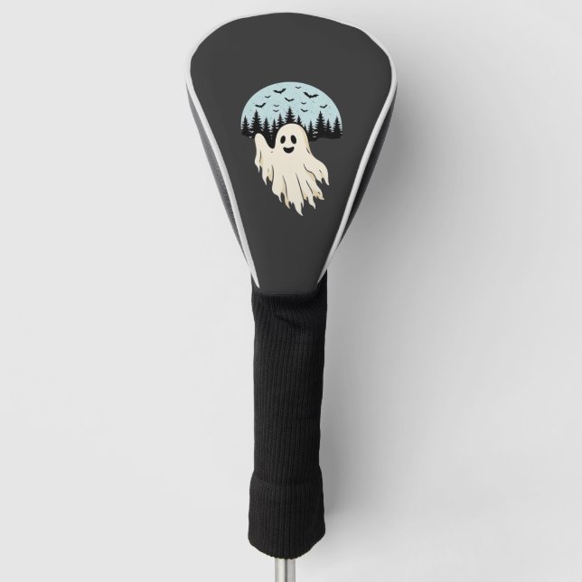 Halloween-Geist-Mond-Wald-Design_1 Golf Headcover (Vorderseite)