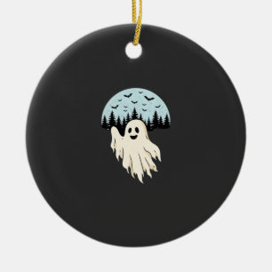 Halloween-Geist-Mond-Wald-Design_1 Keramik Ornament
