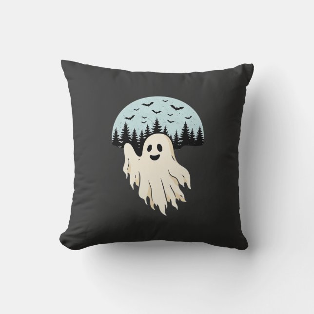Halloween-Geist-Mond-Wald-Design_1 Kissen (Vorderseite)