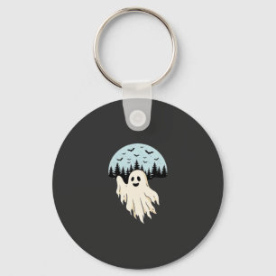 Halloween-Geist-Mond-Wald-Design_1 Schlüsselanhänger