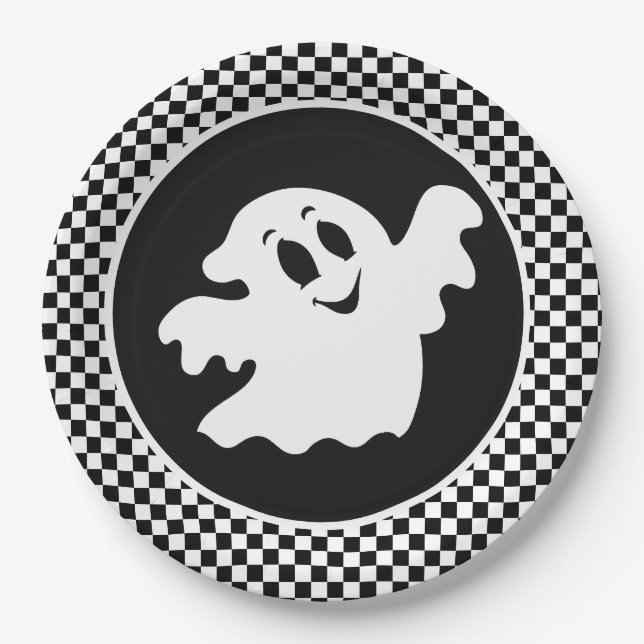 Halloween-Geist Pappteller (Vorderseite)