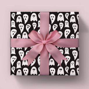 Halloween-Geist Schwarz und Weiß Geschenkpapier