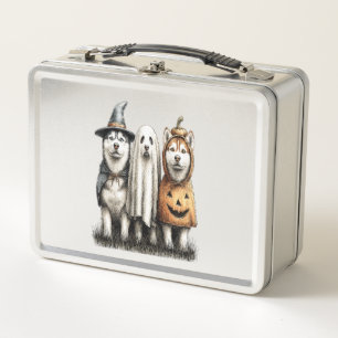 Halloween Geist Siberian Husky Hund Metall Brotdose