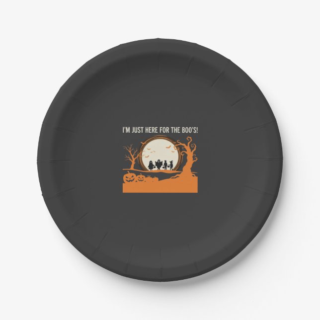Halloween-Geist-Silhouette Pappteller (Vorderseite)