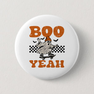 Halloween-Geist-Skateboard-Boo-Yeah-Kostüm Jungen Button