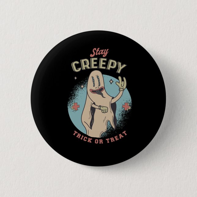 Halloween-Geist-Spruch-Design Button (Vorderseite)