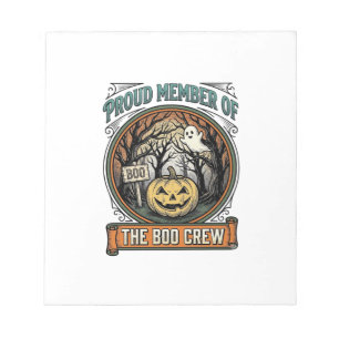 Halloween-Geist Stolz Mitglied Boo Crew Vintage Lu Notizblock