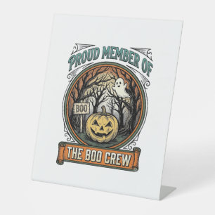 Halloween-Geist Stolz Mitglied Boo Crew Vintage Lu Sockelschild