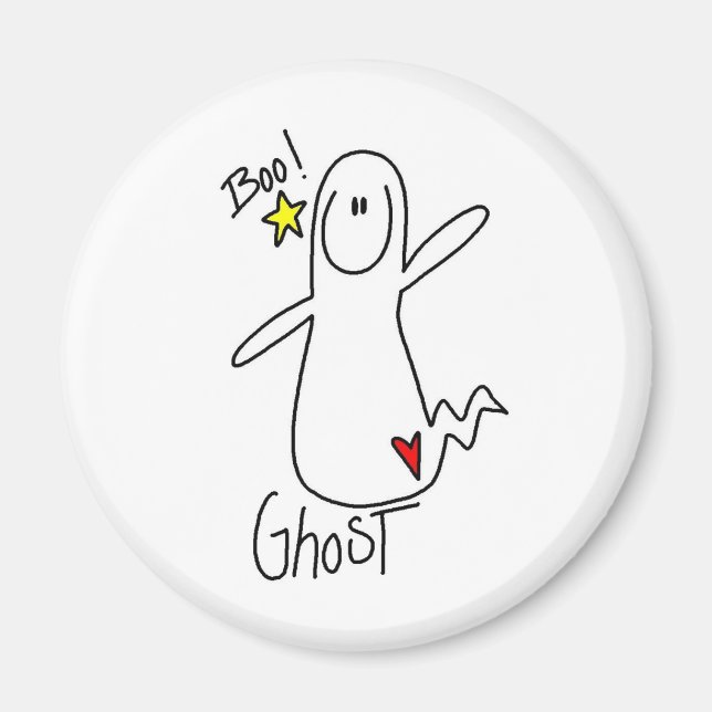 Halloween-Geist-Strichmännchen-Magnet Magnet (Vorne)