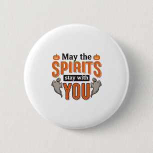 Halloween-Geist-Typografie Vintage-Stich-Design Button