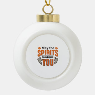 Halloween-Geist-Typografie Vintage-Stich-Design Keramik Kugel-Ornament