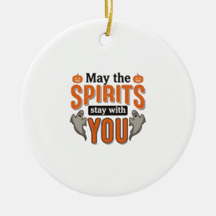 Halloween-Geist-Typografie Vintage-Stich-Design Keramik Ornament