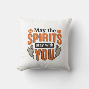 Halloween-Geist-Typografie Vintage-Stich-Design Kissen