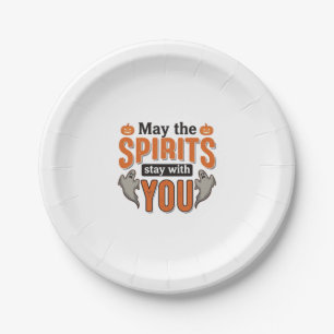 Halloween-Geist-Typografie Vintage-Stich-Design Pappteller