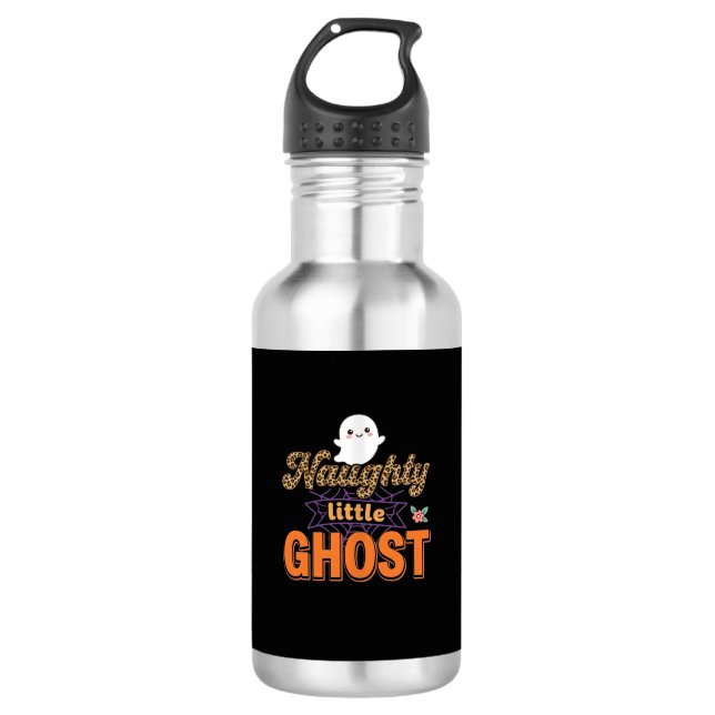 Halloween-Geist Unartiges Kleines Geist Design Edelstahlflasche (Vorderseite)