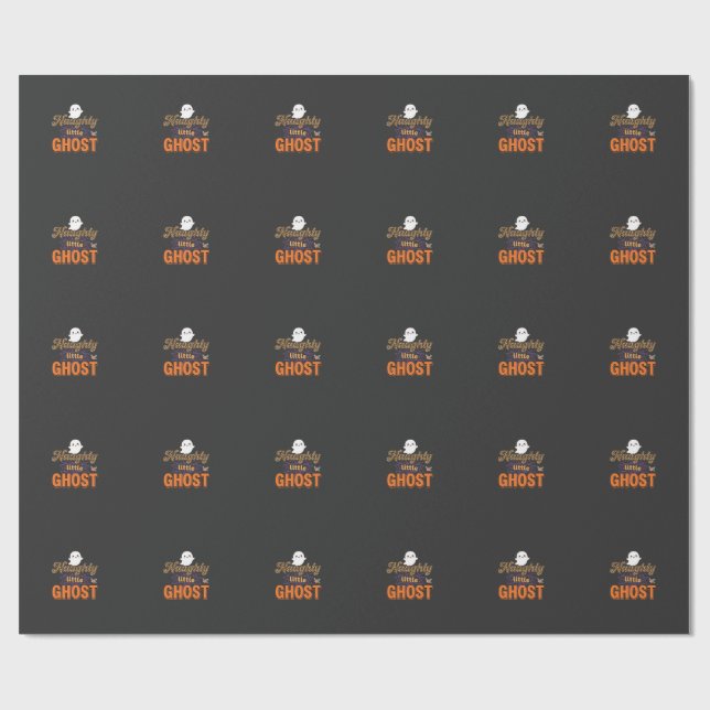 Halloween-Geist Unartiges Kleines Geist Design Geschenkpapier (Flach)