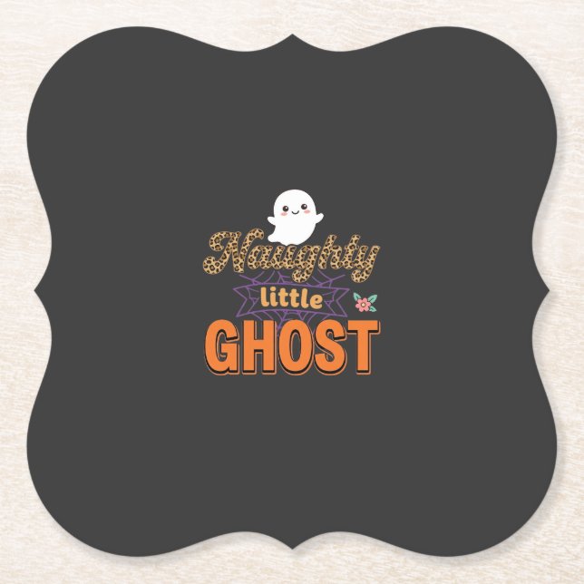 Halloween-Geist Unartiges Kleines Geist Design Untersetzer (Vorderseite)