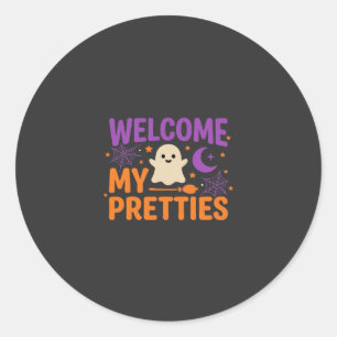 Halloween-Geist Willkommen meine Schätzchen SVG-De Runder Aufkleber