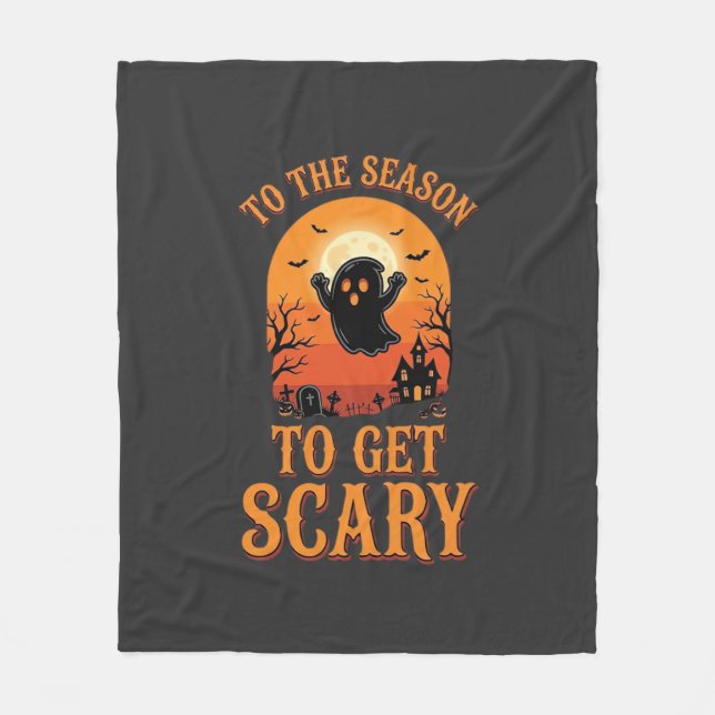 Halloween-Geist zur Saison, um gruselig zu werden_ Fleecedecke (Vorderseite)