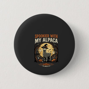 Halloween-Geister-Alpaka-Nacht Button