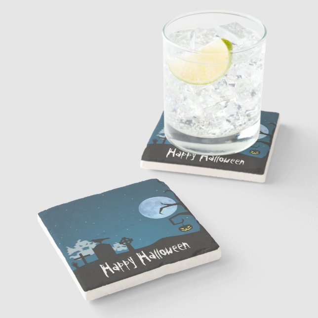 Halloween-Geister auf dem Friedhof Steinuntersetzer (Seitenansicht)