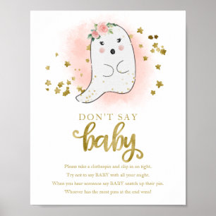 Halloween-Geister-Baby-Party „Sag nicht Baby“-Schi Poster
