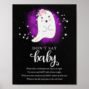 Halloween-Geister-Baby-Party - Schild "Sag nicht B