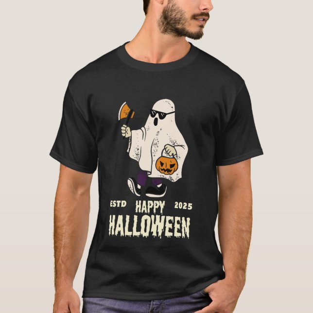 Halloween Geister bewegen sich im Schatten, fertig T-Shirt (Vorderseite)