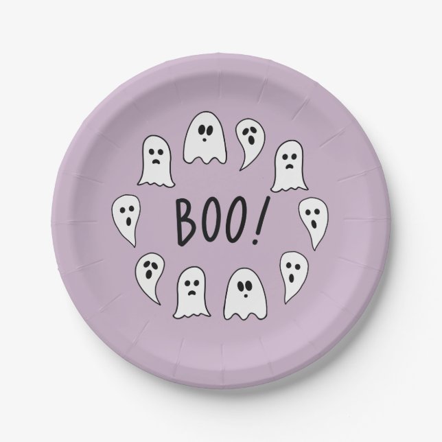 Halloween-Geister Boo Pappteller (Vorderseite)