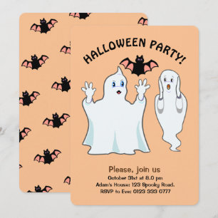 Halloween-Geister-Einladung Einladung