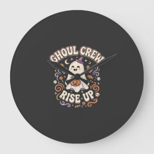 Halloween-Geister-Ghoul-Truppe Große Wanduhr
