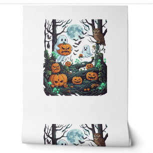 Halloween-Geister Gruselige Kürbisse Eule Vollmond Tapete