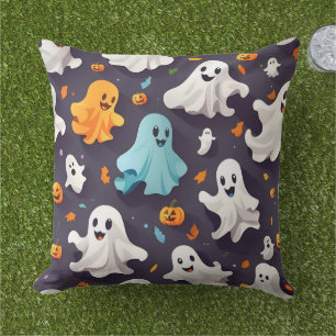 Halloween-Geister im Vintagen Retrostil Kissen