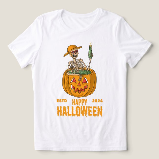 Halloween-Geister in jeder Ecke Tri-Blend Shirt (Design Vorderseite)