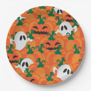 Halloween-Geister Kürbis-Plantage Pappteller