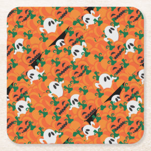 Halloween-Geister Kürbis-Plantage Rechteckiger Pappuntersetzer