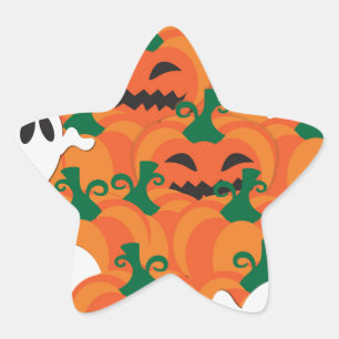 Halloween-Geister Kürbis-Plantage Stern-Aufkleber