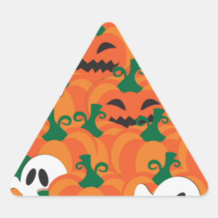 Halloween-Geister Kürbisfeld Dreieckiger Aufkleber