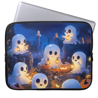 Halloween-Geister Kürbislaternen Gruselige Nacht Laptopschutzhülle