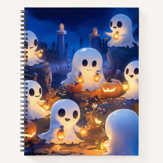 Halloween-Geister Kürbislaternen Gruselige Nacht Notizbuch