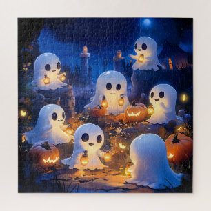Halloween-Geister Kürbislaternen Gruselige Nacht Puzzle