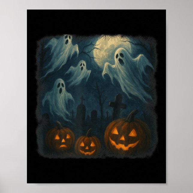 Halloween. Geister, Kürpen und Friedhof! Poster (Vorne)