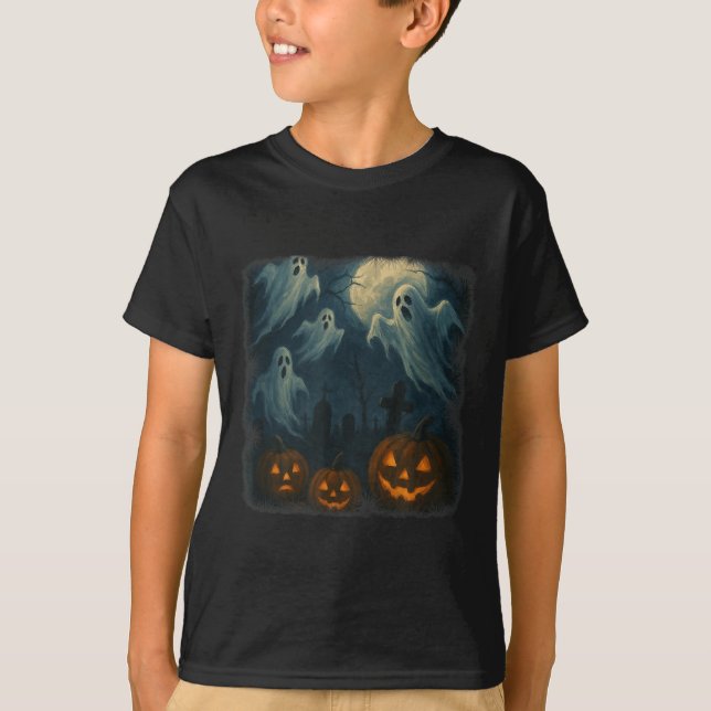 Halloween. Geister, Kürpen und Friedhof! T-Shirt (Vorderseite)