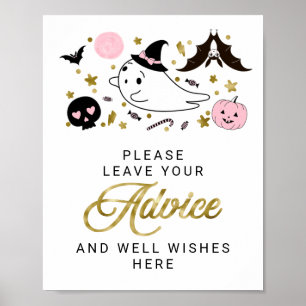 Halloween-Geister-Mädchen-Baby-Shower-Ratgeber-Sch Poster