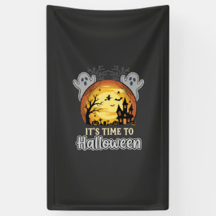 Halloween Geister Mond Gräber und Friedhof Vektor Banner