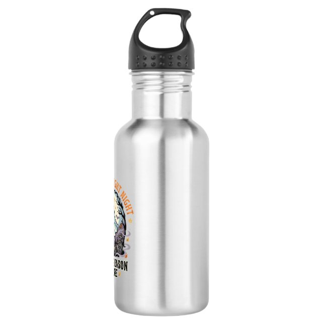 Halloween-Geister-Mond-Parade Edelstahlflasche (Vorderseite)