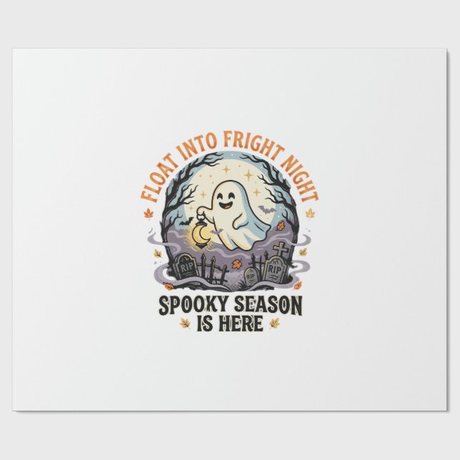 Halloween-Geister-Mond-Parade Geschenkpapier (Flach)