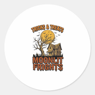 Halloween-Geister-Mond-Vintage-Baum-Nacht-Shirt_1 Runder Aufkleber